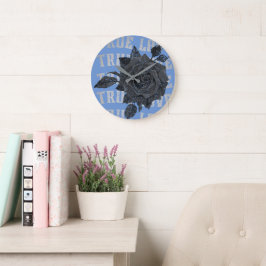 トゥルーラブバラロマンチックバレンタインデーB&W ラージ壁時計