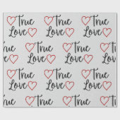 トゥルーラブブラックグリッターバレンタインズラッピング紙 ラッピングペーパー (フラット)