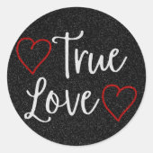 トゥルーラブホワイトグリッターバレンタイン ラウンドシール (正面)