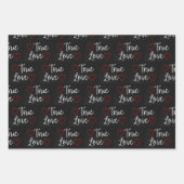 トゥルーラブホワイトグリッターバレンタイン ラッピングペーパーシート (正面3)