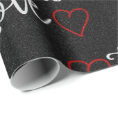 トゥルーラブホワイトグリッターバレンタイン ラッピングペーパー (ロールコーナー)