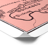 トゥルーラブ川の地図ポスター ポスター (角)