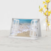 トゥルーラブ文字オンビーチ カード (黄色い花)