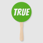 トゥルー・オア・フォルス(True or False)明るい緑と赤のクイズゲーム用サイン ハンドファン (正面)