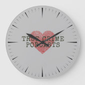トゥルー・クライム・ポッドキャスト・ファン ラージ壁時計 (正面)