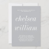 トゥルー シンプリシティ 2 スターリング グレー ミニマル ウェディング 招待状 (正面)