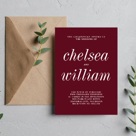 トゥルー・シンプル 2 ローズウッド ミニマリスト ウェディング 招待状