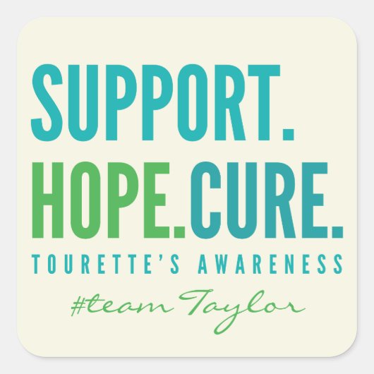 トゥレットのカスタムサポート希望キュアステッカーのラベル スクエアシール (正面)