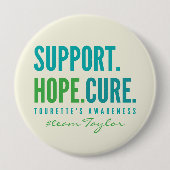 トゥレットの名前をカスタムするサポートhope cureボタン 缶バッジ (正面)