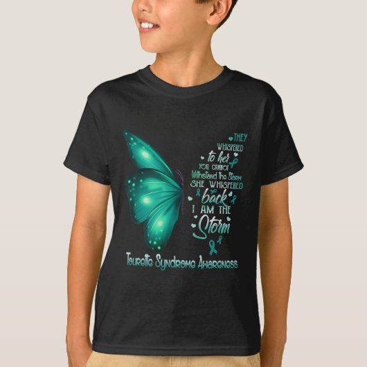 トゥレット症候群啓発バタフライ "嵐だ" Tシャツ (正面)