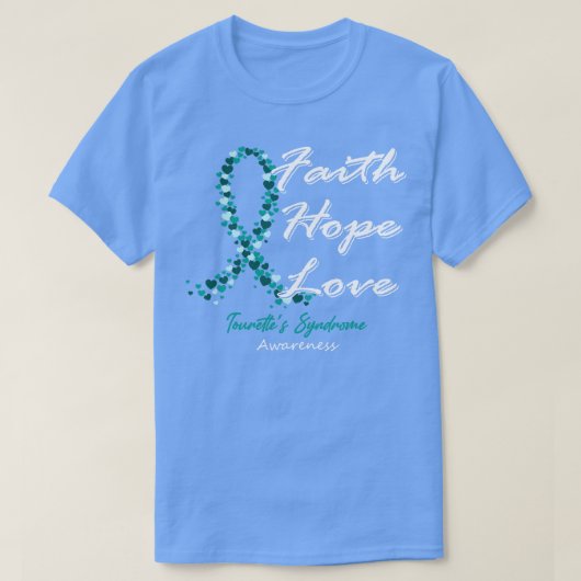 トゥレット症候群認識度信仰Hope Love In The Tシャツ (デザイン正面)