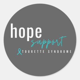 トゥレット症候群。ホープ支持。ステッカーラベル ラウンドシール