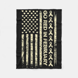 トゥレッドリボンハート病認識度ギフトアメリカ フリースブランケット