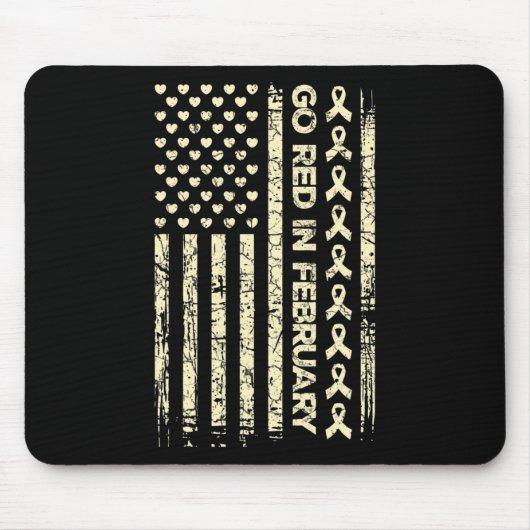 トゥレッドリボンハート病認識度ギフトアメリカ マウスパッド (正面)