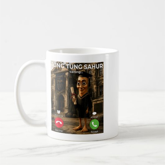 トゥントゥンサフールの呼びかけの面白画像 卒業式 卒業 コーヒーマグカップ (左)