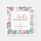 トゥーアンドホリデーメリーグリーナリー紙 スタンダードカクテルナプキン (正面)