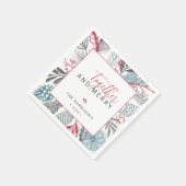 トゥーアンドホリデーメリーグリーナリー紙 スタンダードカクテルナプキン (角)