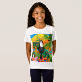 トゥーカカラフルントロピカルレインフォレストガールズTシャツ Tシャツ (正面フル)