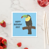 トゥーカカラフルンバードハッピーバースデーナプキンズ スタンダードカクテルナプキン (インサイチュ)