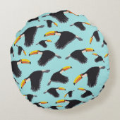 トゥーカカラフルン熱帯鳥のパターン ラウンドクッション (裏面)