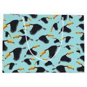 トゥーカカラフルン熱帯鳥のパターン ラージペーパーバッグ (裏面)