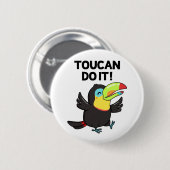 トゥーカンおもしろいが鳥のフンを励ます 缶バッジ (正面&裏面)