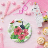 トゥーカンとトロピカルブーケ ペーパープレート (パーティー)