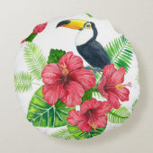 トゥーカンとトロピカルブーケ ラウンドクッション (裏面)