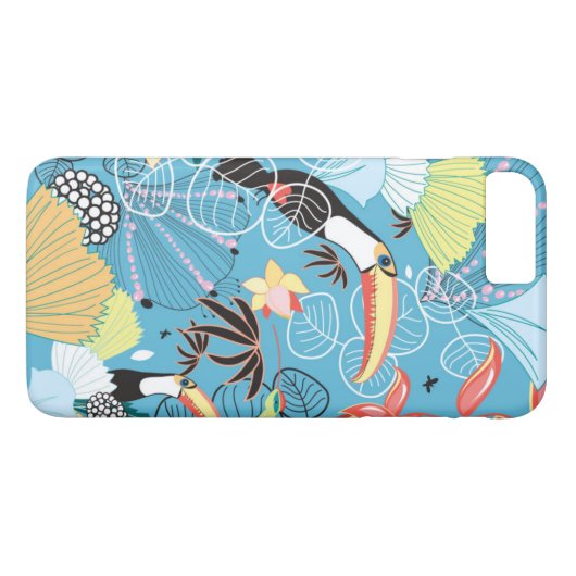 トゥーカンとハチドリを持つ熱帯風合い Case-Mate iPhoneケース (裏面(横))