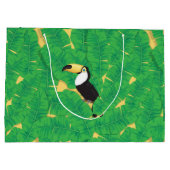 トゥーカンとバナナ葉の ラージペーパーバッグ (裏面)