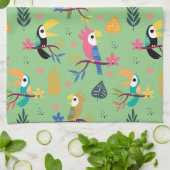 トゥーカンとパロット キッチンタオル (折り畳み)