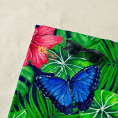 トゥーカンと熱帯庭園の水彩 ビーチタオル (インサイチュ)