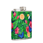 トゥーカンと熱帯庭園の水彩 フラスク (右)