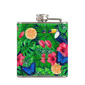 トゥーカンと熱帯庭園の水彩 フラスク (裏面)