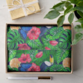 トゥーカンと熱帯庭園の水彩 薄葉紙 (ギフト)