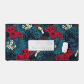 トゥーカンと熱帯植物、緑と赤 デスクマット (キーボード&マウス)