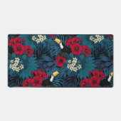 トゥーカンと熱帯植物、緑と赤 デスクマット (正面)