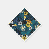 トゥーカンと熱帯植物、青、黄、オレンジ スタンダードカクテルナプキン (角)