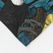 トゥーカンと熱帯植物、青、黄、オレンジ フリースブランケット (角)