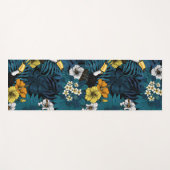 トゥーカンと熱帯植物、青、黄、オレンジ ヨガマット (正面(横))