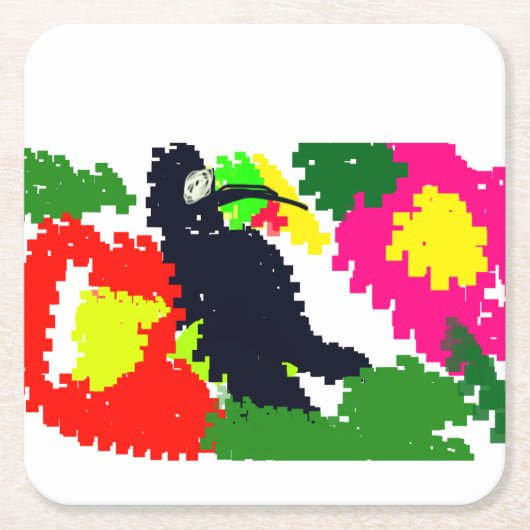 トゥーカンの夏 スクエアペーパーコースター (正面)