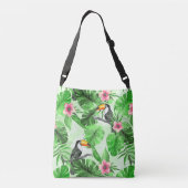 トゥーカンの熱帯パターン クロスボディバッグ (裏面)