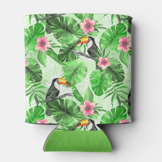 トゥーカンの熱帯パターン 缶クーラー (裏面)