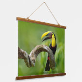 トゥーカンは森の枝に座っている 吊り下げ型タペストリー (傾斜あり)