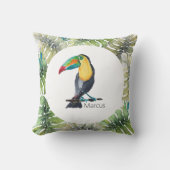 トゥーカンエキゾチック水カラーイラストレーション クッション (正面)