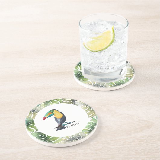 トゥーカンエキゾチック水カラーイラストレーション コースター (側面)