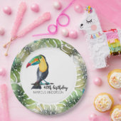 トゥーカンエキゾチック水カラーイラストレーション ペーパープレート (パーティー)