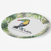 トゥーカンエキゾチック水カラーイラストレーション ペーパープレート (アングル)