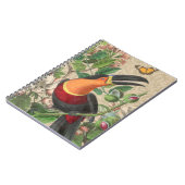 トゥーカンジャングルトロピカルバードビューティフルアンティーク ノートブック (左側)