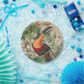 トゥーカンジャングルトロピカルバードビューティフルアンティーク ペーパープレート (パーティー)